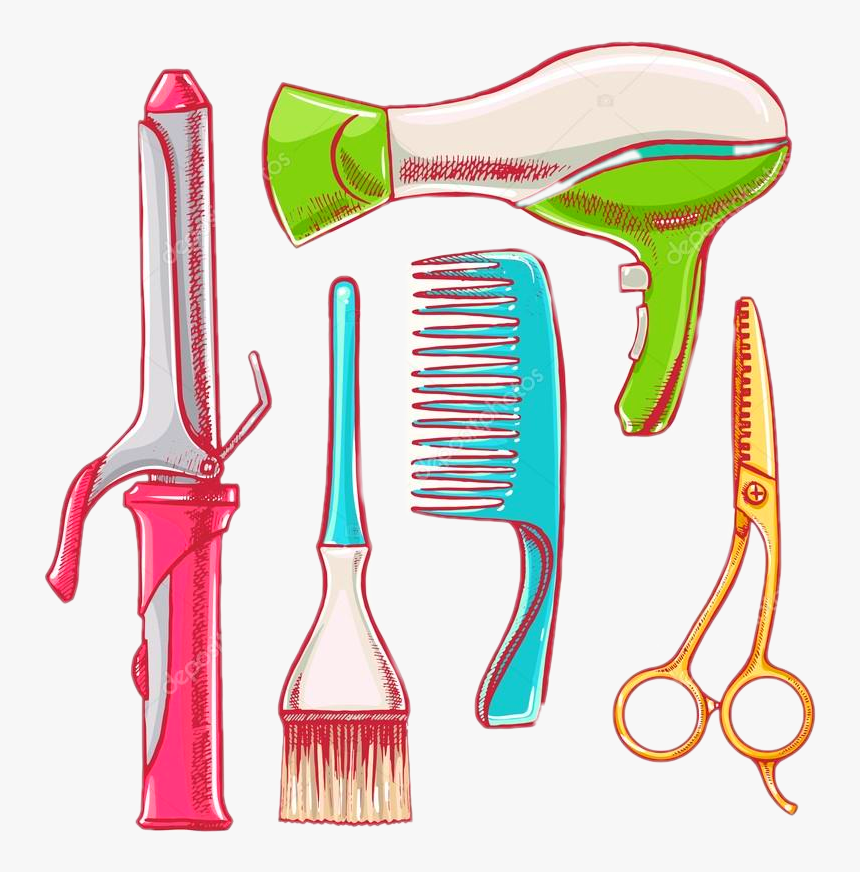 #scissors #dryer #comb #curling #straightener #mirror, HD Png Download, Free Download