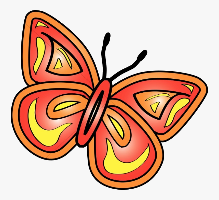 Butterfly Bright Red Butterly Graphic Clipart Transparent, HD Png Download, Free Download