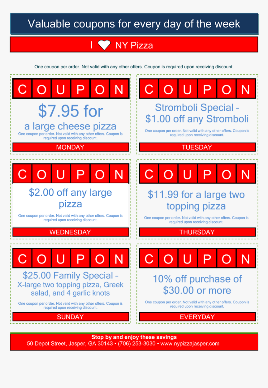 I Love Ny Pizza Coupons, HD Png Download, Free Download