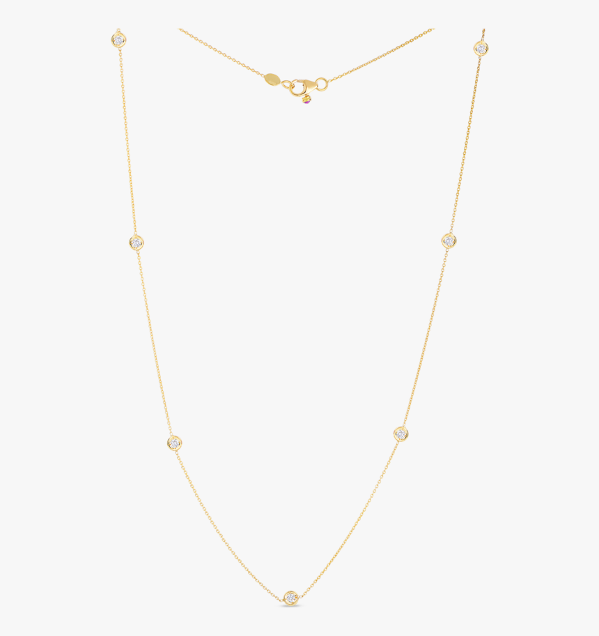 18k Yellow Gold Seven Diamond Station Necklace, HD Png Download, Free Download