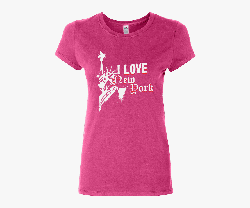 I Love New York T-shirt Pink Ladies, HD Png Download, Free Download