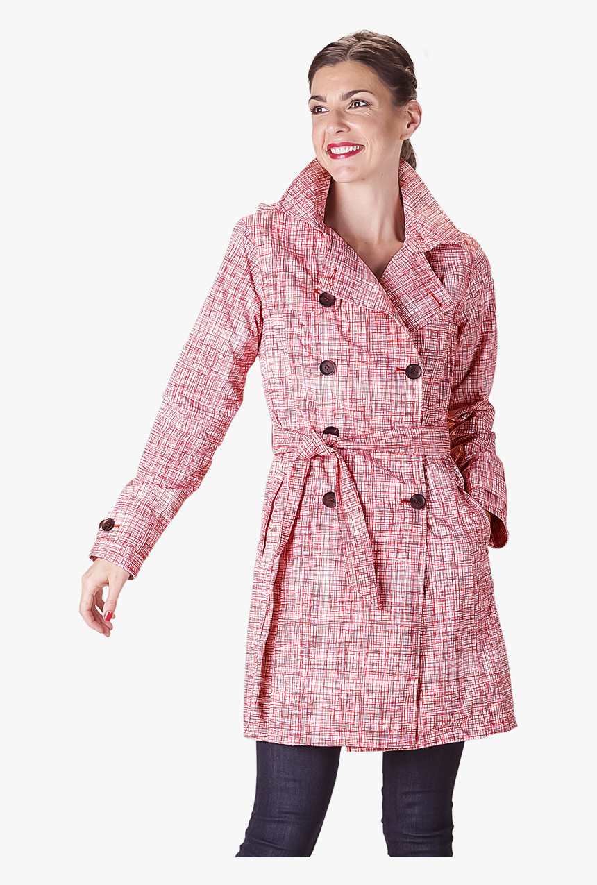 Trench Coat Romy Red/white S "
 Title="trench Coat, HD Png Download, Free Download