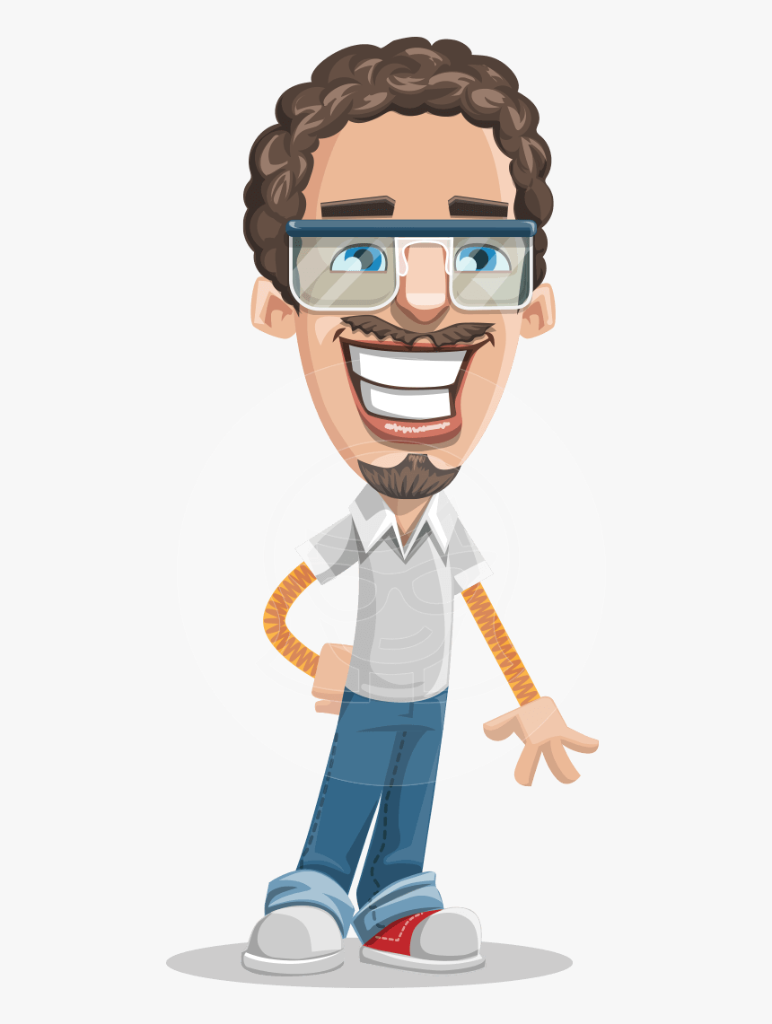 Cheerful Guy With Glasses, HD Png Download, Free Download