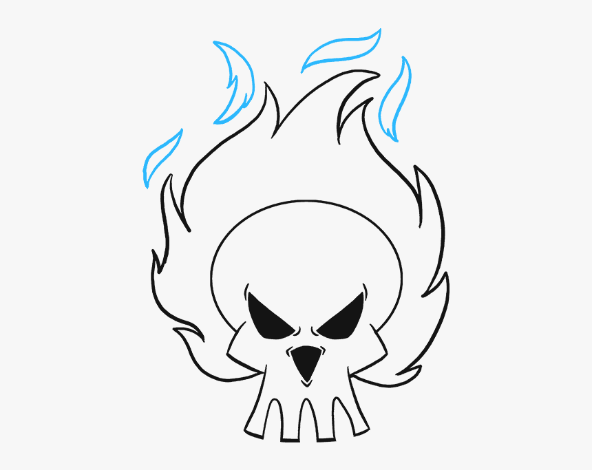 How To Draw A Flaming Skull, HD Png Download, Free Download