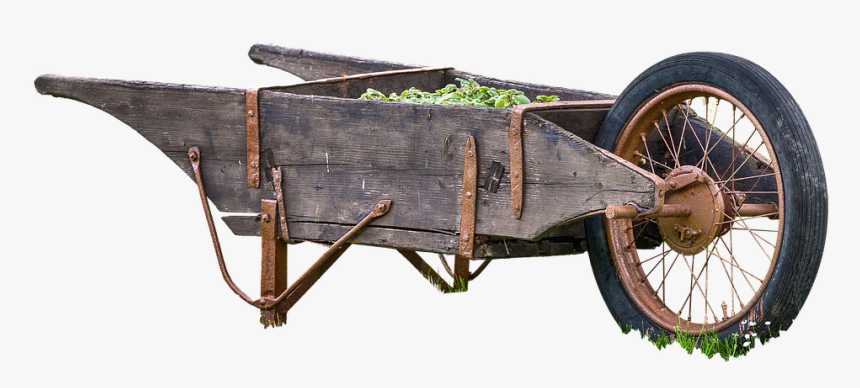 Wheelbarrow Free Old, Wood, Transport, Cart, Wheel, HD Png Download, Free Download