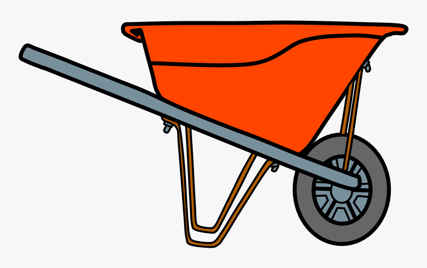 Wheelbarrow, Orange, HD Png Download, Free Download