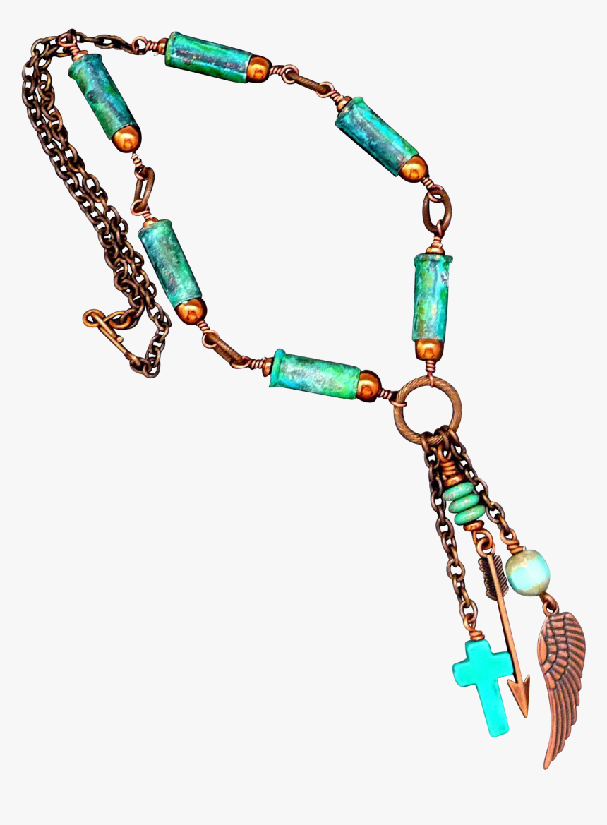 Verdigris Patina Bullet Shell Necklace With Copper, HD Png Download, Free Download