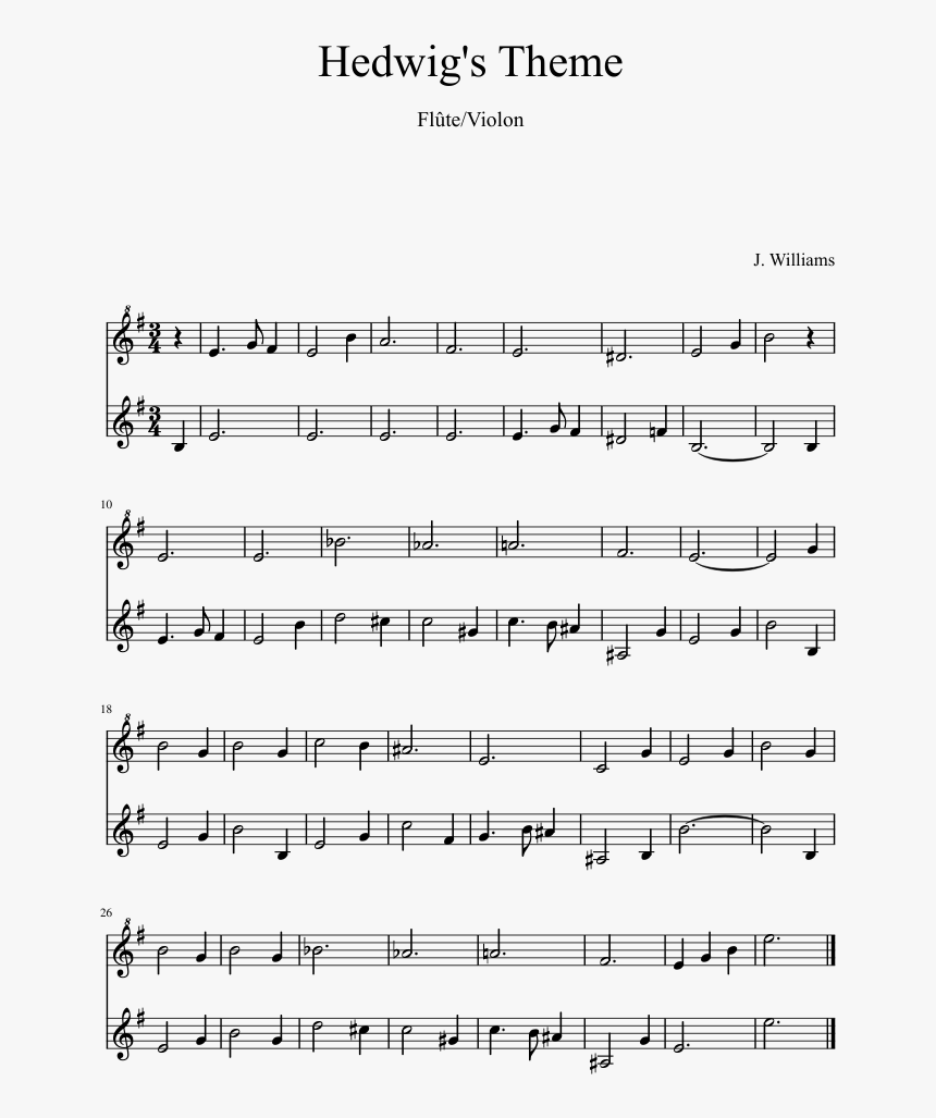 Hedwig S Sheet Music, HD Png Download, Free Download