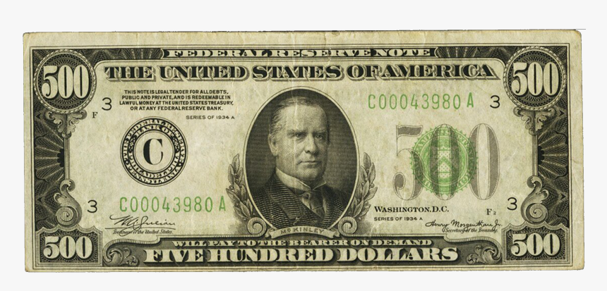 $500 1934a Federal Reserve Note, HD Png Download, Free Download