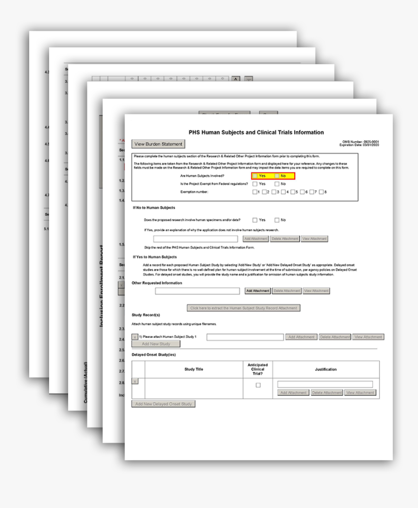 Phs Human Subjects And Clinical Trial Information Form, HD Png Download, Free Download