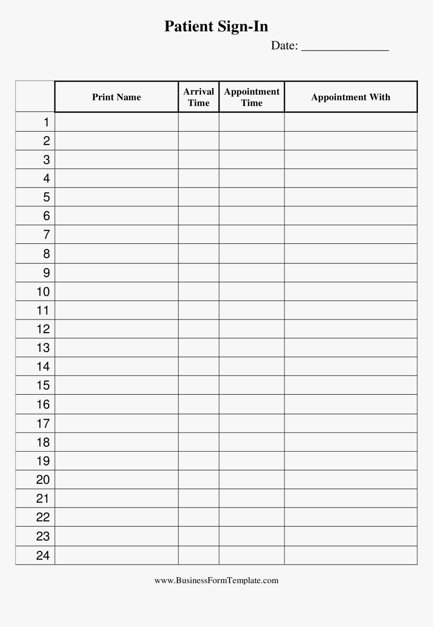 Medical Patient Sign In Sheet Main Image, HD Png Download, Free Download