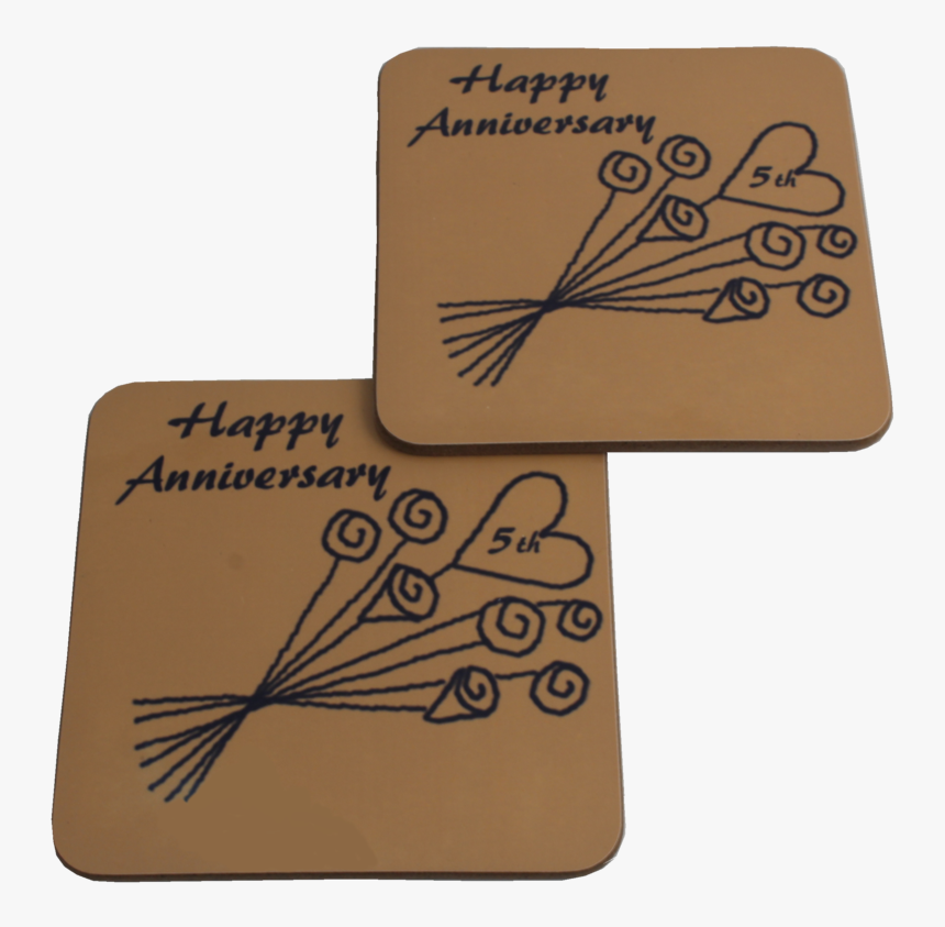 5th Wedding Anniversary Pair Of Coasters, HD Png Download, Free Download