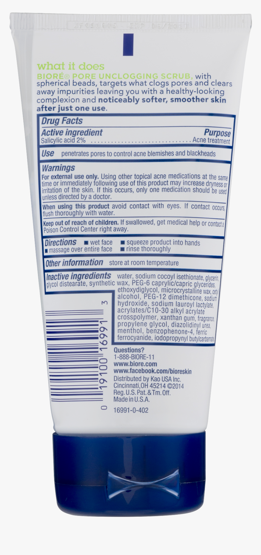 Biore Pore Unclogging Scrub, HD Png Download, Free Download