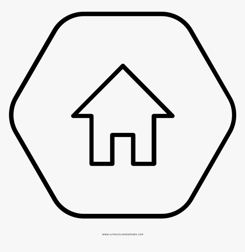 Home Button Coloring Page, HD Png Download, Free Download