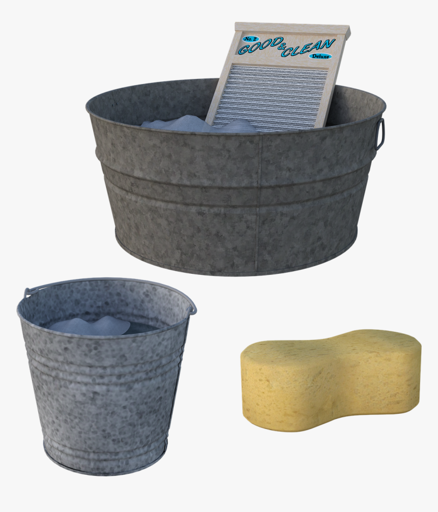 Washtub, Water, Scrub, Clean, Soap Suds, 3d, Render, HD Png Download, Free Download