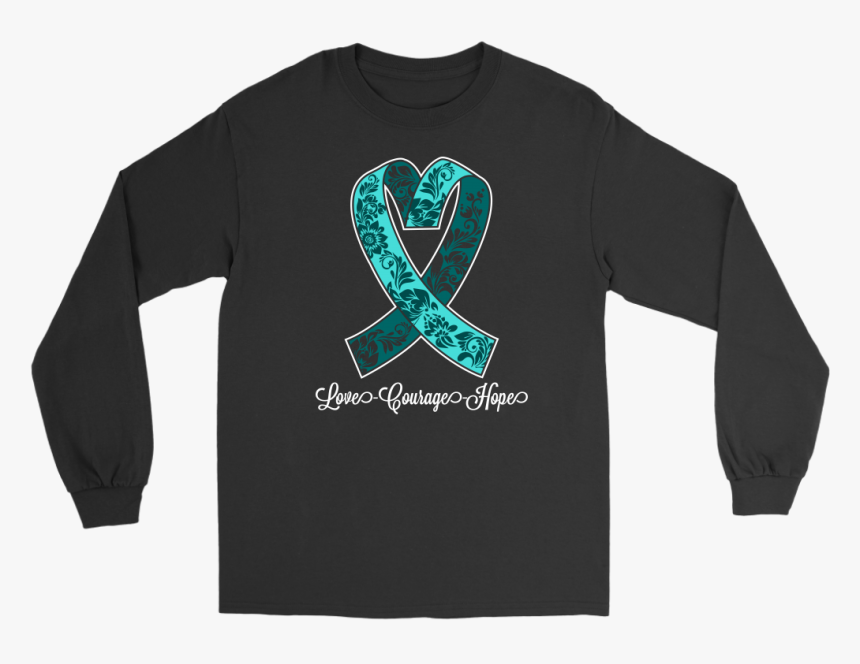 Loves Courage Hope Ovarian Cancer Awareness Teal Ribbon, HD Png Download, Free Download