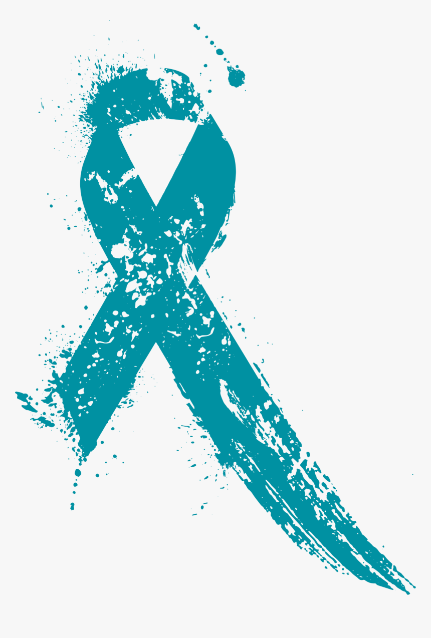 Teal Ribbon Png, Transparent Png - kindpng