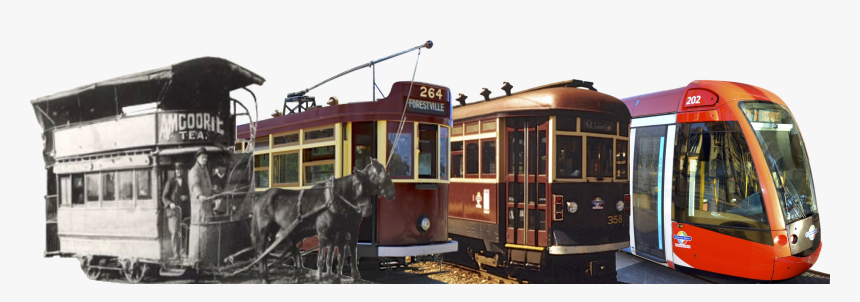 Adelaide Trams Of The Four Main Eras Montage, HD Png Download, Free Download