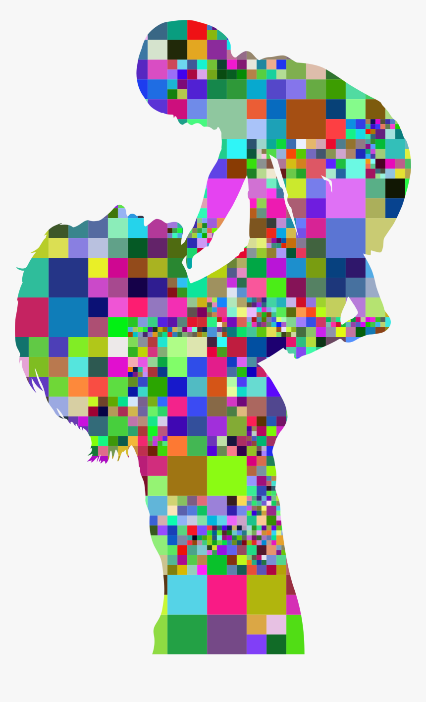 Prismatic Mosaic Mother And Baby Silhouette 4 Clip, HD Png Download, Free Download