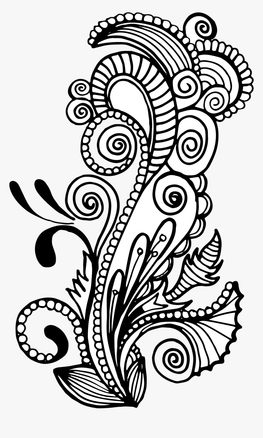 Line Art Flower Design Png, Transparent Png, Free Download