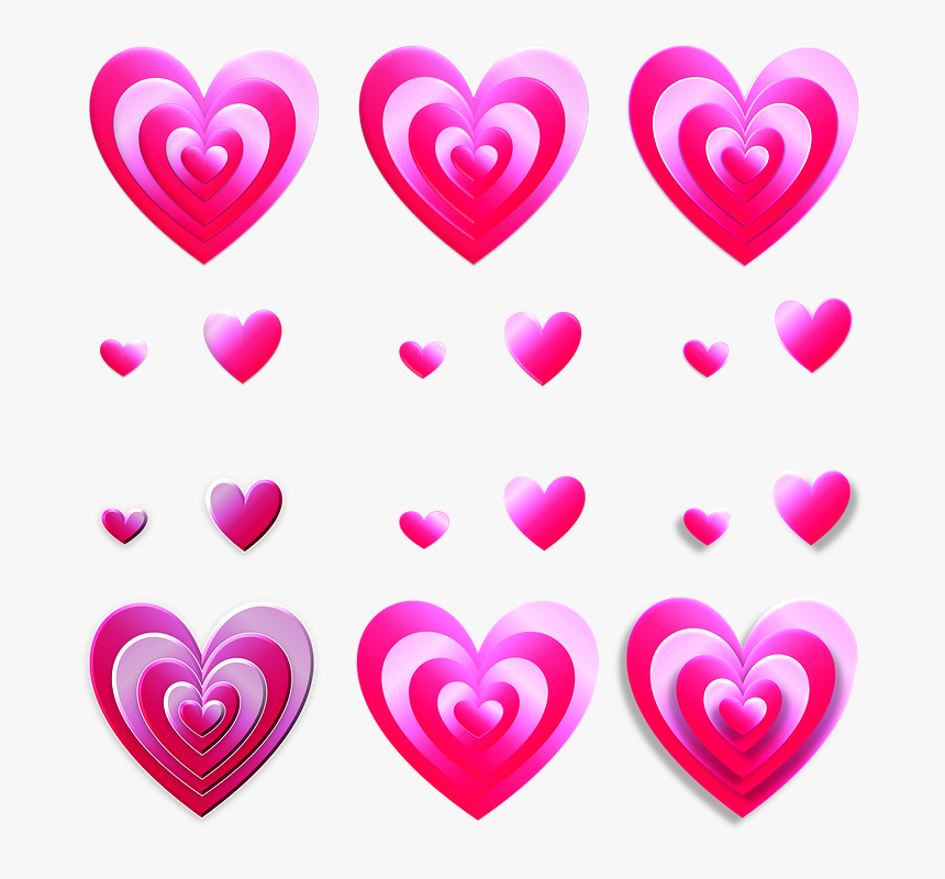 Hearts, Valentine, Love, Design Elements, Set, Symbol, HD Png Download, Free Download