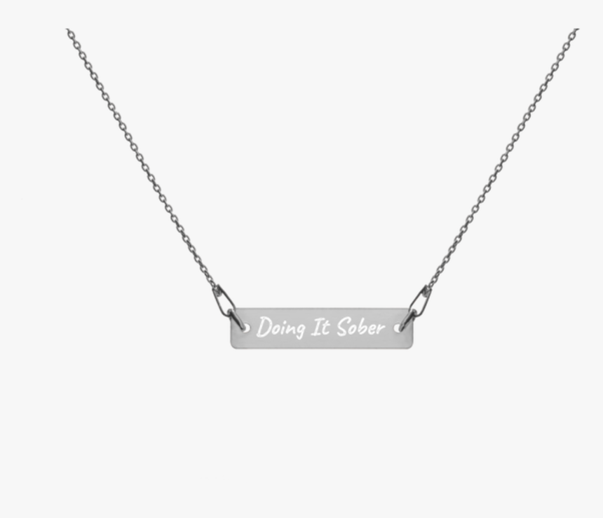 Your Personal Message Engraved Silver Bar Chain Necklace, HD Png Download, Free Download