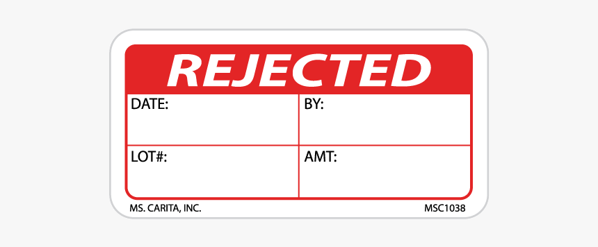 Rejected Labels 1 Inch X 2 Inch, HD Png Download, Free Download