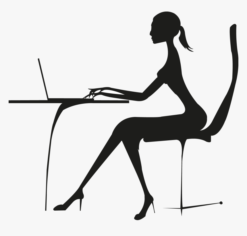 Laptop Businessperson Silhouette, HD Png Download, Free Download