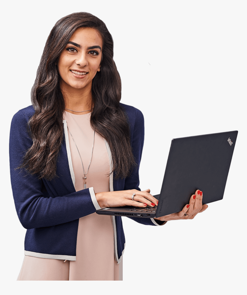 Woman With Laptop Png, Transparent Png, Free Download