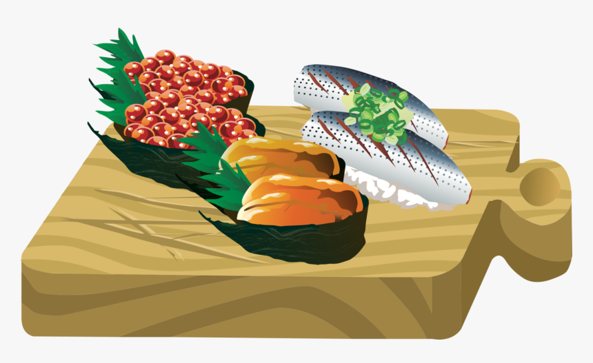 Sushi Fast Food Line Art Vegetable, HD Png Download, Free Download