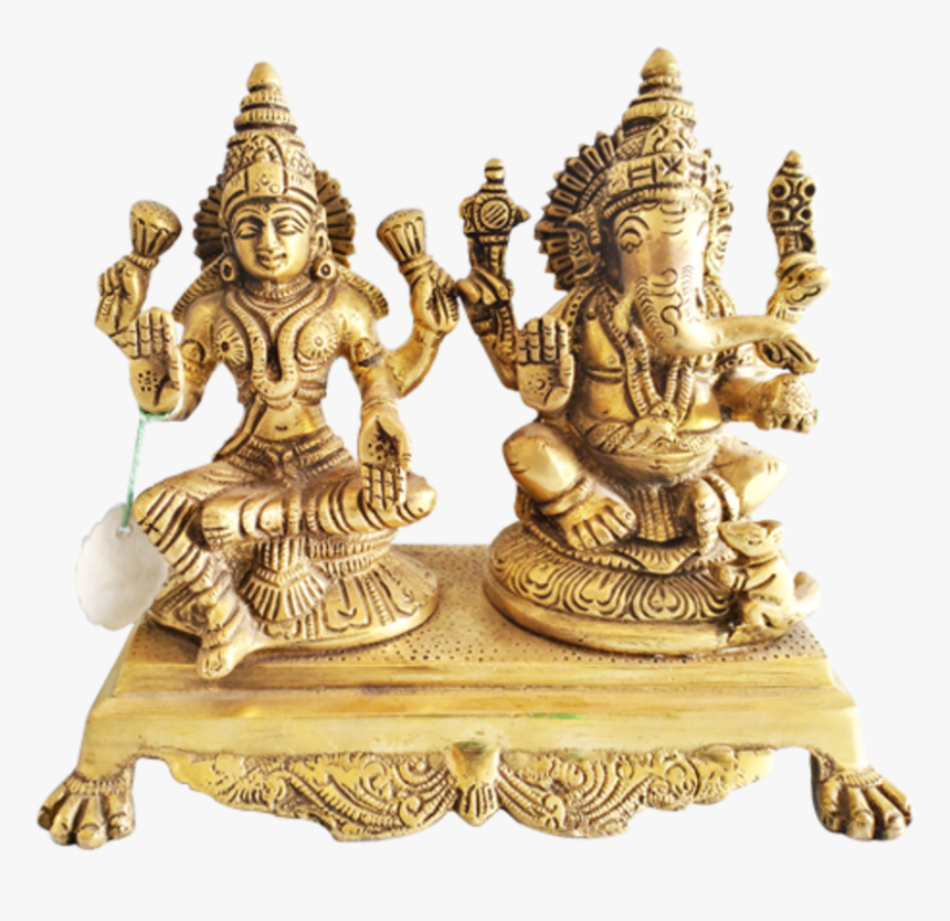 Decorative Religious God Lakshmi Ganesha Brass Statue, HD Png Download, Free Download