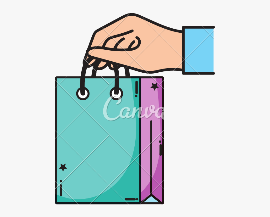 Hand With Shopping Bag Market Shop, HD Png Download, Free Download