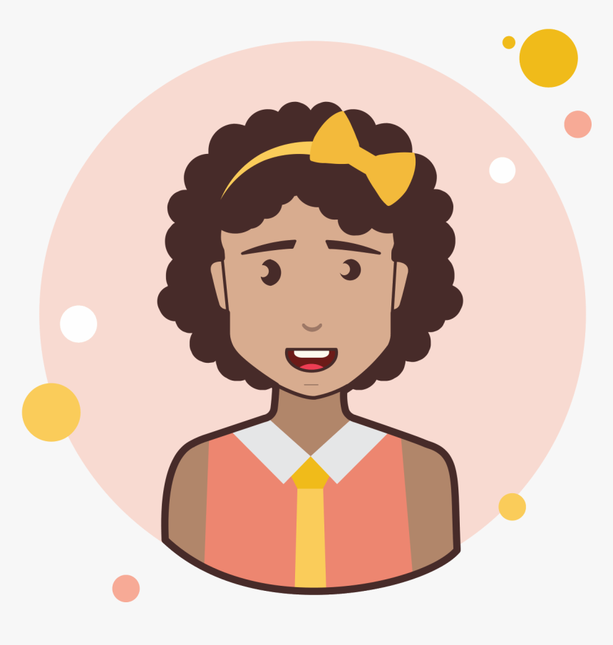 Brown Curly Hair Business Lady With Bow Icon, HD Png Download, Free Download