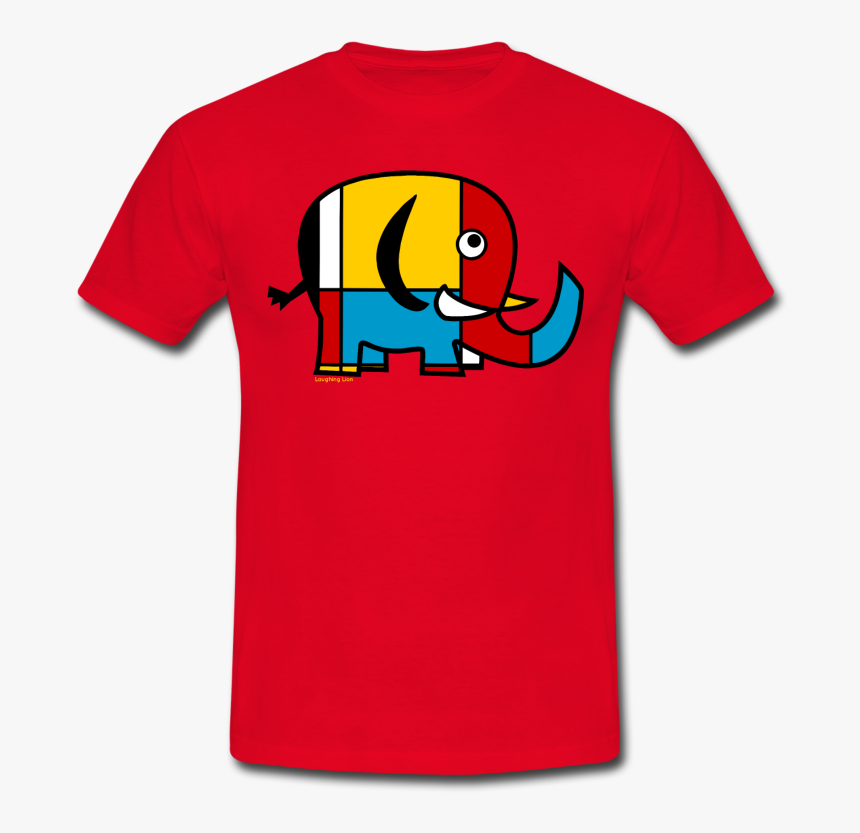 Men"s Red Elephant T-shirt From Laughing Lion Design, HD Png Download, Free Download