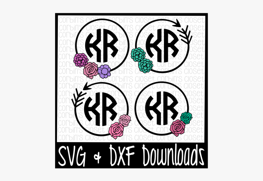 Floral Monogram Svg * Circle Monogram Svg Cut File, HD Png Download, Free Download