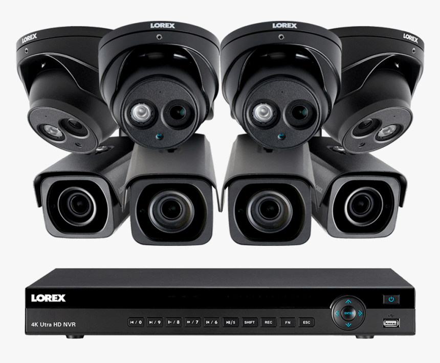 4k Ultra Hd Ip Nvr System, 4 Outdoor 4k Ip Bullet And, HD Png Download, Free Download