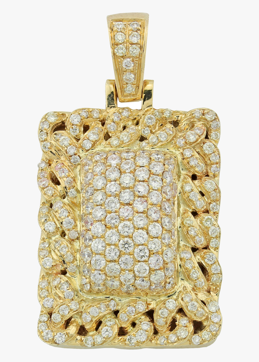 3d Pillow Pendant Cuban Link 14k Yg, HD Png Download, Free Download