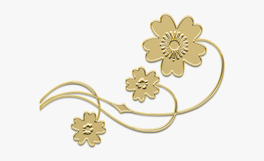 Ornament, Flower, Decor, Gold, Golden, Design, Pattern, HD Png Download, Free Download