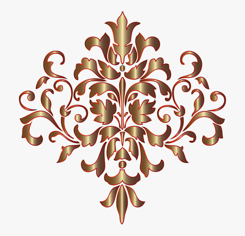 Damask Floral Design Visual Arts Paisley Gold Design, HD Png Download, Free Download