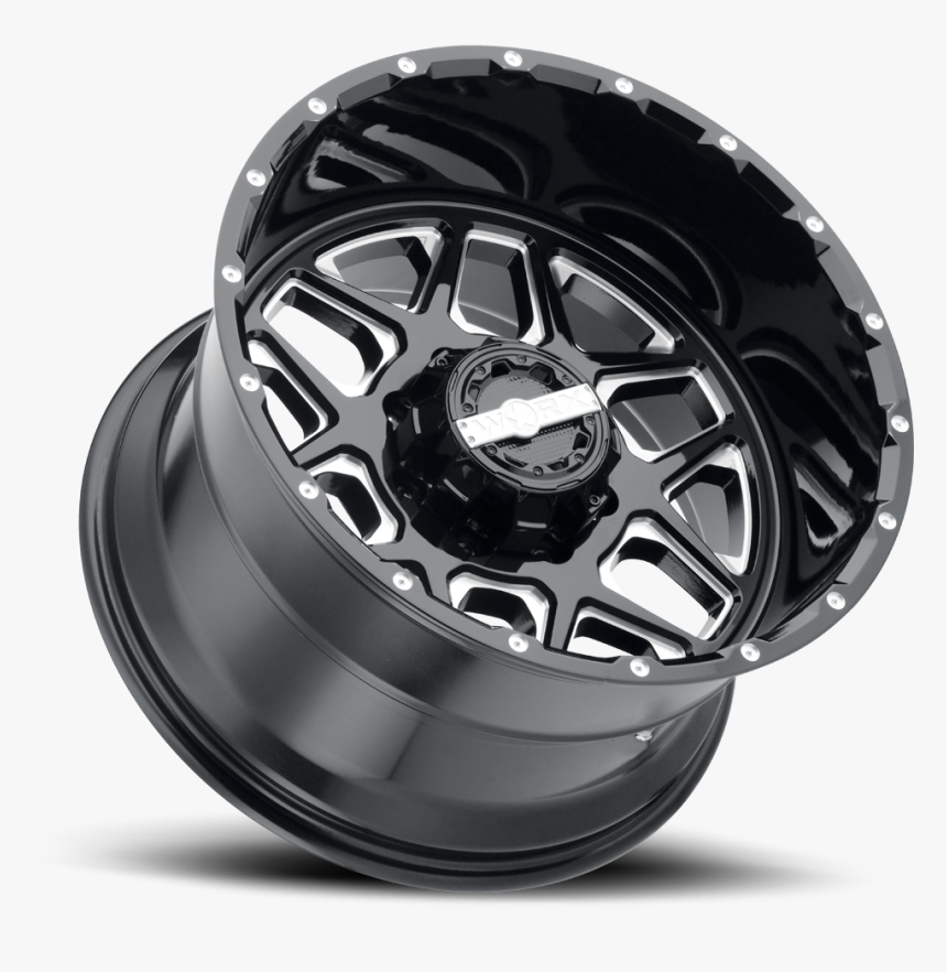 Worx 815 Wheel 8lug Gloss Black Milled Spokes Lay 1000, HD Png Download, Free Download