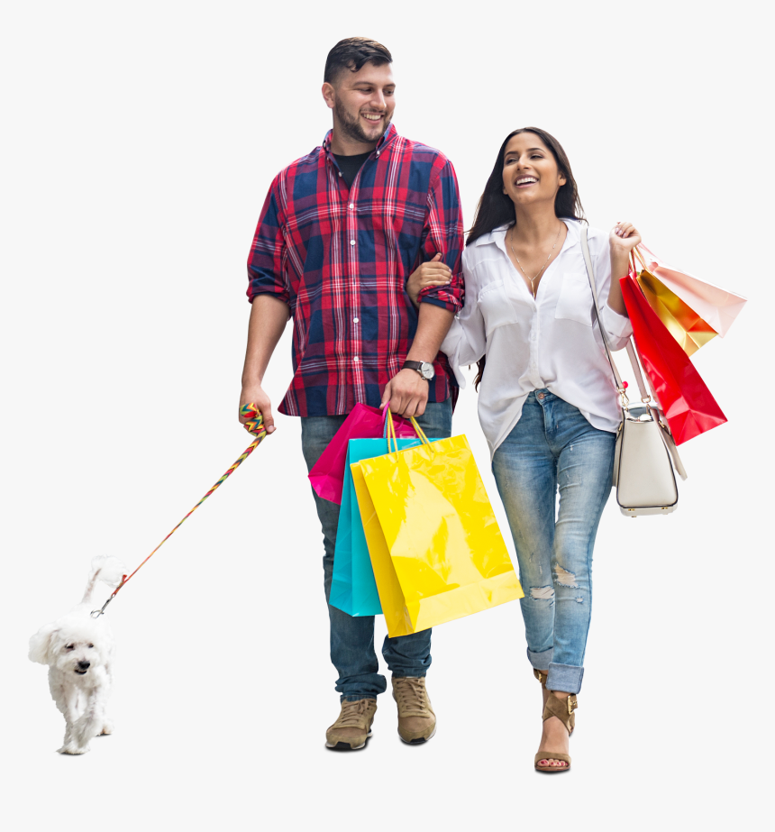 Shopping Time Smiling Couple, HD Png Download, Free Download