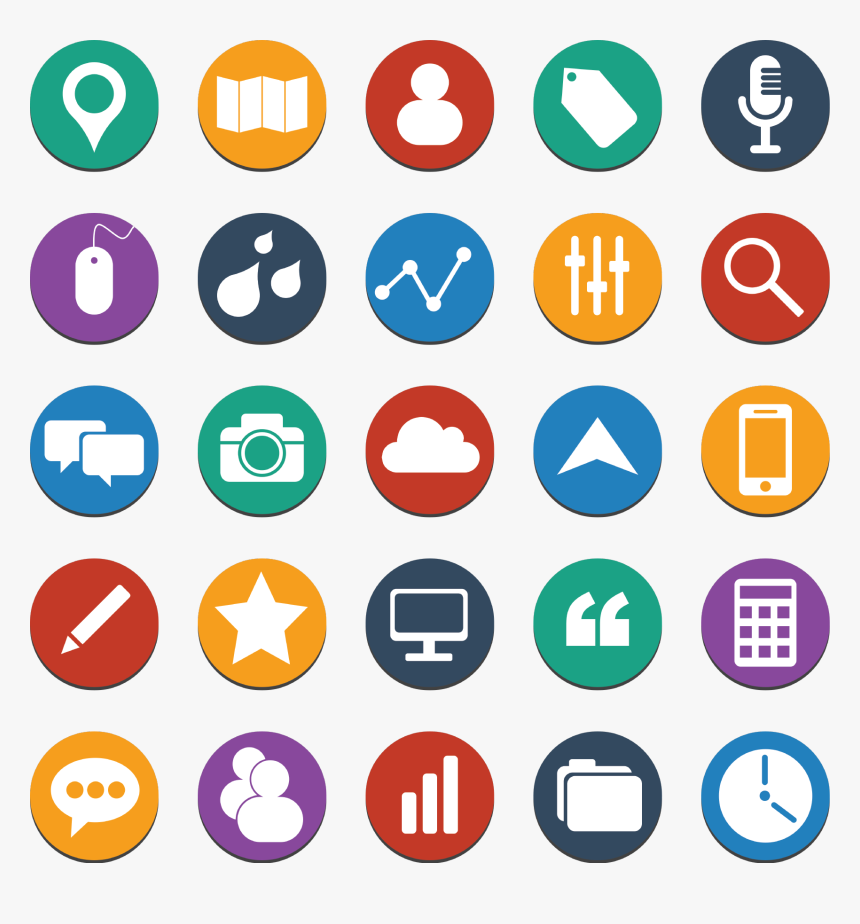 Flat Shadow Icons Powerpoint, HD Png Download, Free Download