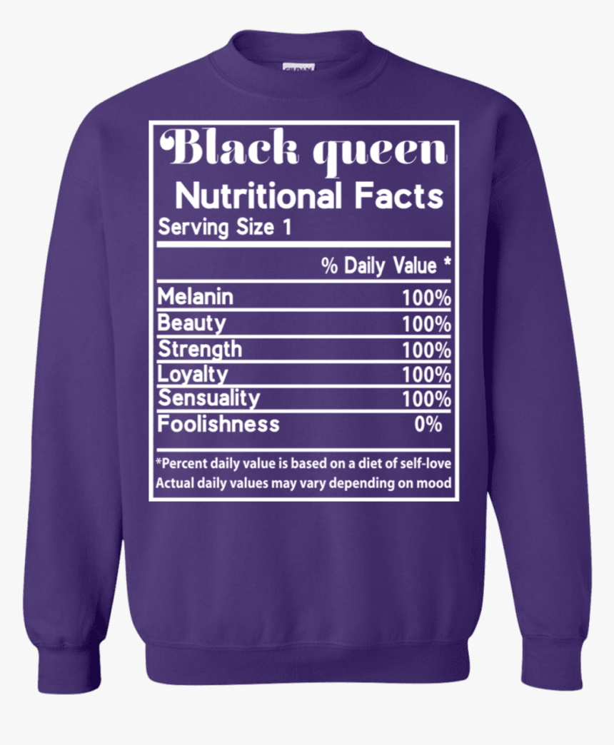 Black Queen Nutrition Facts Hoodie"
 Class=, HD Png Download, Free Download