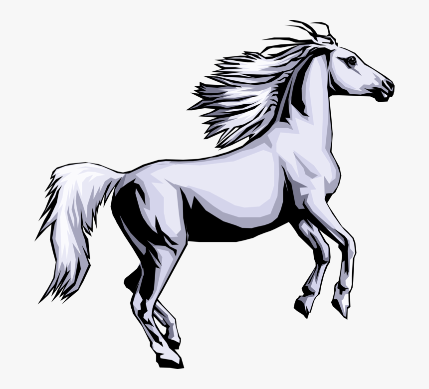 Vector Illustration Of Quadruped Equine Equestrian, HD Png Download, Free Download