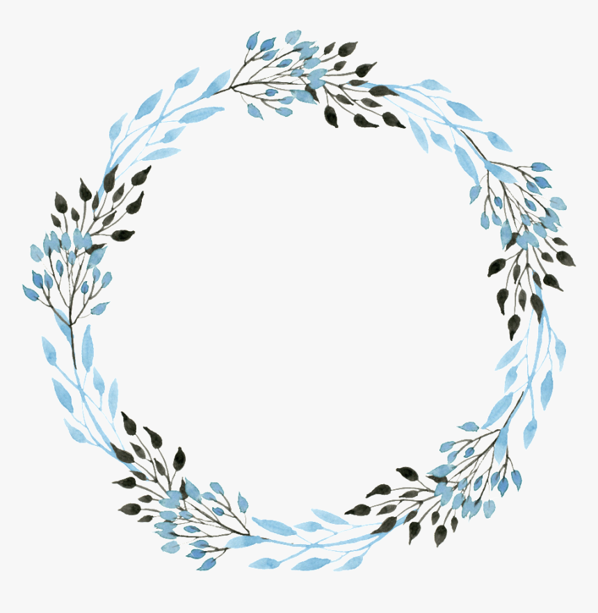 Blue Black Wreath Transparent Decorative, HD Png Download, Free Download
