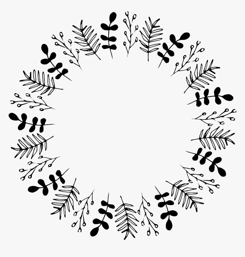 Hand Painted Wreath Free Black And White Wreath, HD Png Download, Free Download