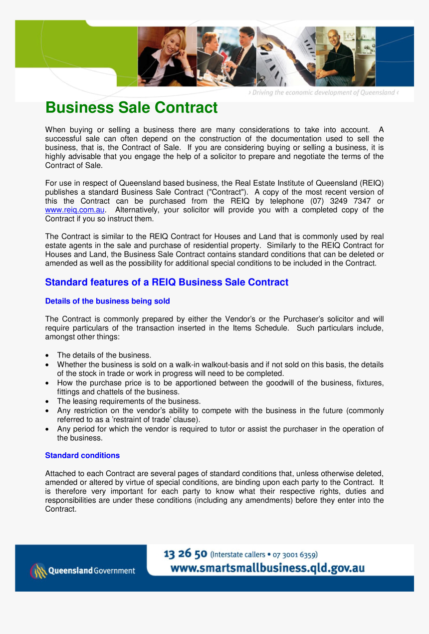 Sale Of Business Contract Main Image, HD Png Download, Free Download