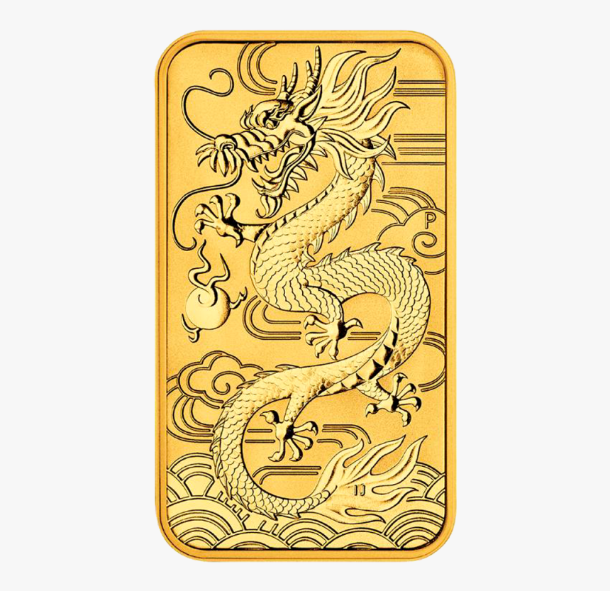 Dragon Rectangular 1oz Gold Coin 2018 Motif, HD Png Download, Free Download