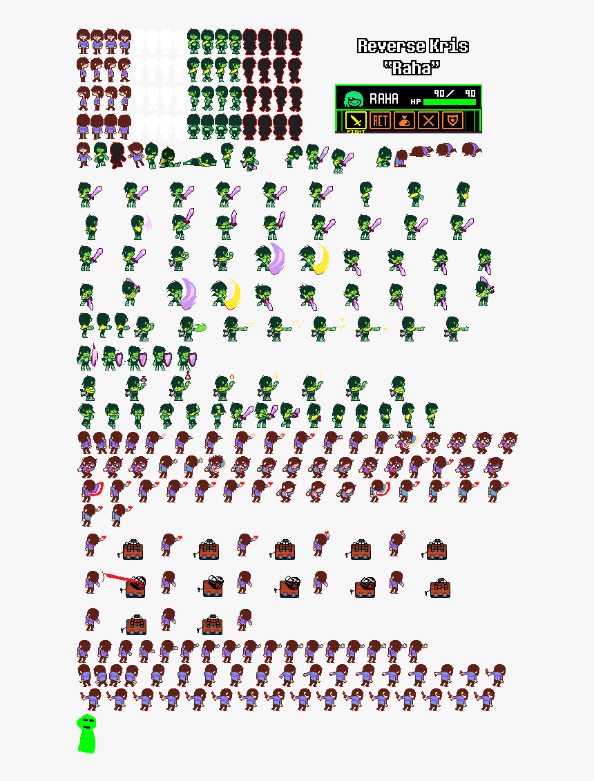 I Made A Sprite Sheet For A Reverse Version Of Kris, HD Png Download, Free Download