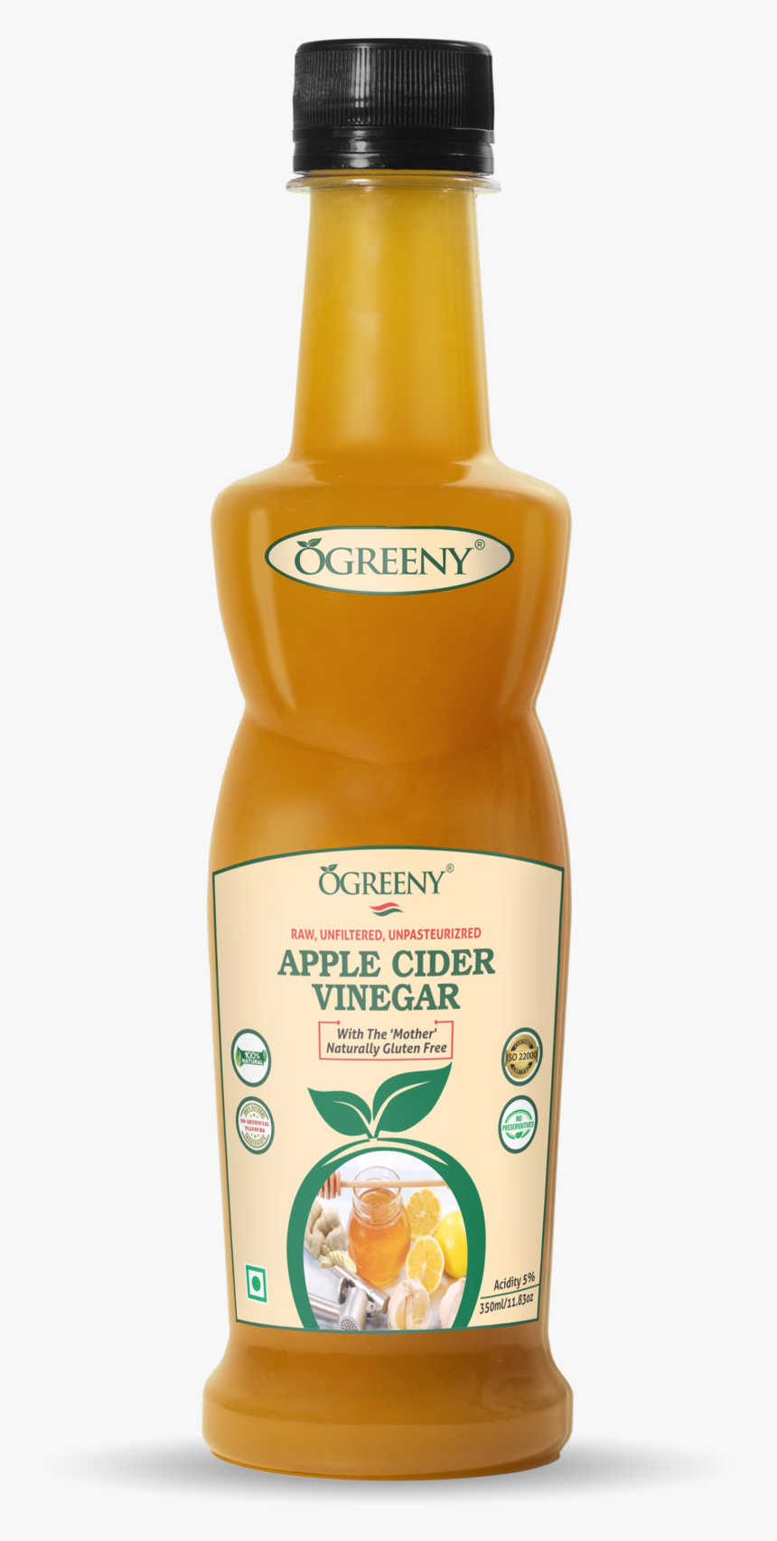 Ogreeny Apple Cider Vinegar With Mother, HD Png Download, Free Download